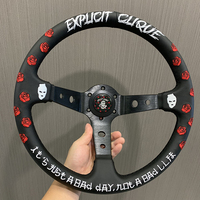 Volant de course sport de haute qualité, plat, pour drift, sim, en cuir suédé, 350 mm, noir, Pro Volante Deportivo, universel