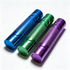 CNC Machined Knurl <b>Grid</b> Aluminum Cylinder Custom Fabrication, Support Different Sizes & <b>Metal</b> Materials - Product Image 1