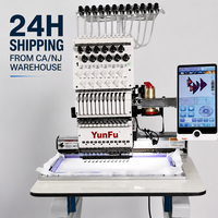 Machine à broder à tête unique 15 aiguilles 15 couleurs sans changement de fil pour broderie de casquettes professionnelle En stock Entrepôt américain à l'étranger