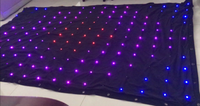 Décoration de fond de scène bon marché toile de fond vidéo led p18 rideau étoile en tissu de vision led