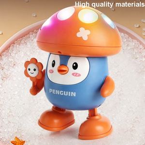 Juguete eléctrico para caminar bailando, pingüino hongo, <span class=keywords><strong>Columpio</strong></span> de dibujos animados, grabación de pingüino parlante para bebé, tiempo de barriga con luces y música - Product Image 5