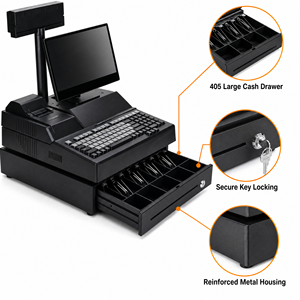 Professional 13.3 Inch Supermarket Billing Machine Integrated Keyboard Thermal <b>Printer</b> and Metal Cash Drawer POS System Hardware - Product Image 6