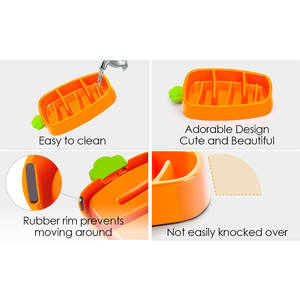 Gamelle ovale anti-glouton en plastique pour chien avec design d'alimentation lente et motif uni pour animaux de compagnie - Product Image 3