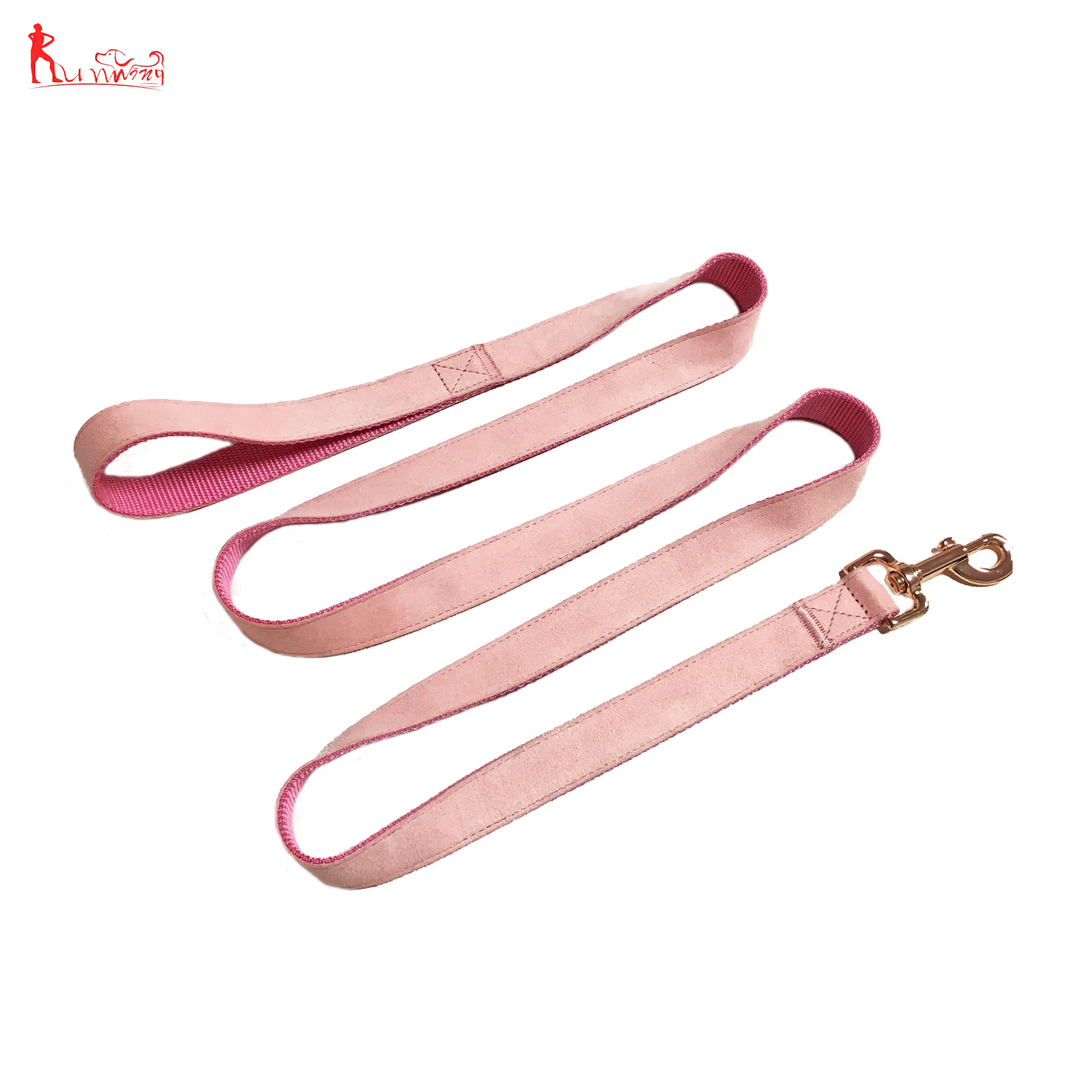 Collar Premium Soft Velvet Pink Pet Dog Collar And Leash Set Adjustable Collars With Rose Gold Metal Buckle D-ring