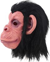 Masque à grandes oreilles Masque de singe drôle Chimpanzé comique Bouche large pour accessoire de fête d'Halloween