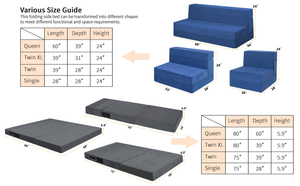 Canapé-lit pliant, chaise-lit, matelas de sol, sac de couchage pliable, coussin en peluche modulaire pour enfants et canapé - Product Image 4