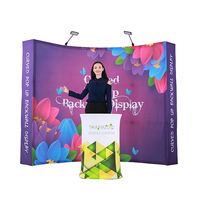 Pop Up System Photo Display Pliable Tissu Stand Événement Portable Pop Up Affichage Toile de Fond avec Bureau Promotionnel