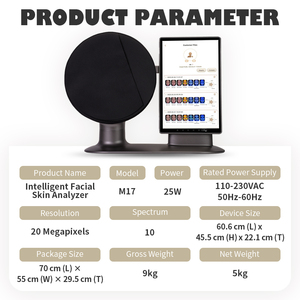 Analyseur de peau intelligent à IA, appareil de diagnostic facial, test d'hydratation du visage, analyse faciale, appareil d'analyse de la peau 3D - Product Image 3