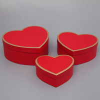 Coffret Cadeau en Forme de Cœur avec Bordure Dorée, Boîte d'Emballage Rigide en Papier pour Fleurs, Bonbons, Cadeaux pour la Saint-Valentin, Mariage, Fête