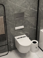 Inodoro Inteligente Moderno Suspendido en la Pared, Juego de Inodoro de Cerámica, Sanitario Inteligente Inodoro para Baño, Inodoro con Sensor Automático