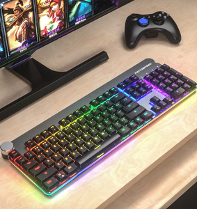 Teclado de aluminio RGB para juegos, resistente al agua, a prueba de polvo, <span class=keywords><strong>104</strong></span> teclas, Teclado mecánico de eje ultrafino con interruptor corto Outemu - Product Image 6