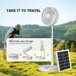 Ventilador Solar Recargable Comercial y Residencial, Pequeño, Plegable, con Carga USB, con Batería, Ventilador Solar T8 - Product Image 5
