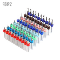 Feida – Lot de 10 mini-mèches de perçage CNC personnalisées pour micro-PCB, en carbure de tungstène, 0,1-3,0 mm, longueur 38 mm, garantie 3 ans