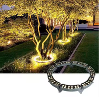Lámpara de Árbol DMX512 RGBW de 12w, Enlazable, Impermeable IP65, para Exteriores, Iluminación Decorativa de Jardín, Anillo de Luz para Árboles
