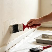 Produits Phares 2026 – Pinceaux à Poils Longs avec Manche en Plastique Rouge pour la Décoration Murale et la Peinture Domestique