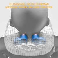 Oreiller de massage cervical portable en forme de U 1200 mAh, 3 vitesses, contrôle intelligent du temps, massage des tissus profonds, télécommande sans fil à trois boutons