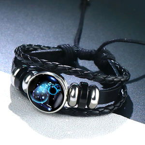 Bracelet <span class=keywords><strong>Couple</strong></span> Homme et Femme en Cuir Tressé Corde à la Main Réglable Luminescent - Product Image 4