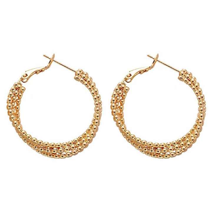 Personality Geometric Circular C-shape Drop Earring Women Stylish Round Three-layer Earrings Exaggerated Hoop Earrings