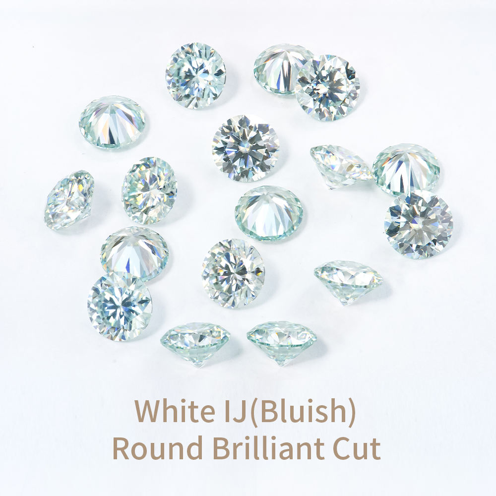 White IJ(Bluish) Round Brilliant Cut