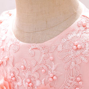 Nouvelle Robe de Soirée Princesse 2022 pour Bébé Fille en Satin Perlé avec Doublure en Coton, Modèles de Robes pour Enfants, Robes de Demoiselles d'Honneur à Fleurs Très Vendues - Product Image 4