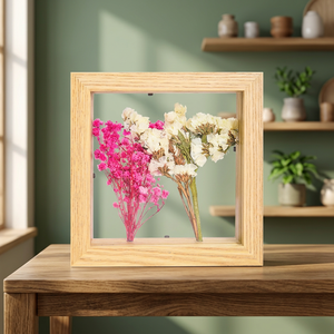 B&C ART Double Glass Panels Acrylic <b>Frame</b> Solid Wood Rectangle Custom Size 5x7inch Foldable Modern Wall <b>Mount</b> Photo <b>Frame</b> - Product Image 3