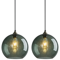 Lampe suspendue moderne en verre vert gris cuisine îlot chambre salon salle à manger luminaires lustres lampes suspendues