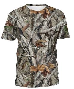 T-Shirt de Camouflage à motif de Jungle pour femme, haut imprimé, chasse, en coton - Product Image 6