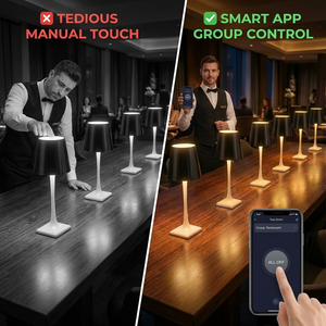 Lampe de table intelligente Tuya Wifi sans fil rechargeable pour restaurant, avec contrôle multi-groupe moderne, barre d'ambiance RGB et application de synchronisation - Product Image 2