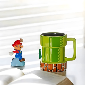 Taza de Cerámica con Diseño de Tubería de Agua de Super Mario, con Cuchara, Reutilizable, Apta para Lavavajillas y Microondas, Color Sólido, Regalo de Cumpleaños o Navidad para Amigos y Niños - Product Image 2