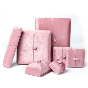 Hộp Trang Sức Nhung Tùy Chỉnh Hộp Nhung Trưng Bày Bông Tai Đóng Gói Màu Hồng Flannel Màu Xanh Lá Cây Hộp Quà Nhỏ - Product Image 1