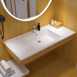 Elegante Lavabo de Cerámica Blanco con Borde Delgado, Diseño Rectangular Empotrable, Ecológico y Fácil de Limpiar para Muebles de Baño Modernos - Product Image 6