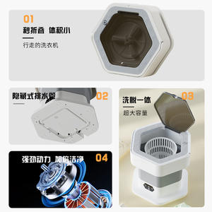 Mini-lave-linge pliable X19 semi-automatique électrique avec cuve en plastique pour sous-vêtements, chaussettes et usage domestique - Product Image 4