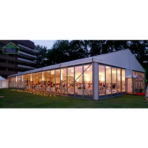 Evento Tenda di Nozze 400 Persona Guangzhou 400 Persone Grande Aria Condizionata Bianco Da Sposa Evento Tenda 20m X 40m doppio Rivestito IN PVC