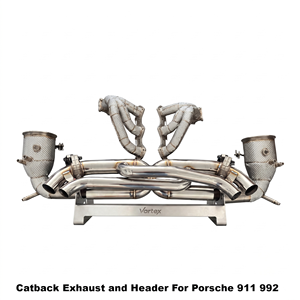 Échappement droit en acier inoxydable sans silencieux Vortex avec soupape à vide pour Porsche 911 992 Racing - Product Image 1