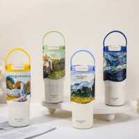 Mug isotherme en acier inoxydable 316, motif dessin animé, bouteille thermos portable grande capacité avec finition peinte à l'huile pour la randonnée