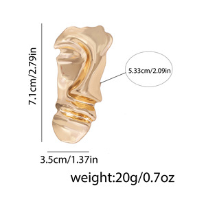 Ensemble de bijoux de masque facial touchant de conception créative de style cool de luxe léger - Product Image 4