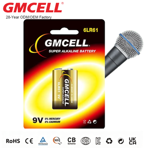 แบตเตอรี่ไมโครโฟน GMCELL 6LR61 9V แบตเตอรี่อัลคาไลน์ 9V ขายส่ง - Product Image 1