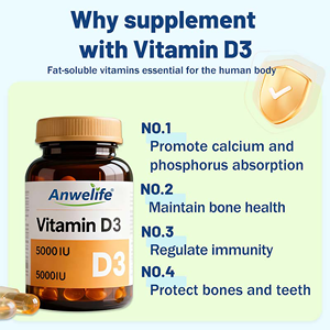 OEM Capsule de vitamine D3 végétalienne 100% complément de <span class=keywords><strong>calcium</strong></span> pour la santé des os, soutien de l'immunité, vitamine D3 en gélule molle - Product Image 3
