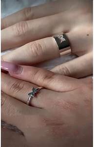 TikTok मिलान तितली वादा अंगूठी सेट महिलाओं लड़कियों के लिए 2pcs रजत मढ़वाया युगल अंगूठी गहने - Product Image 2