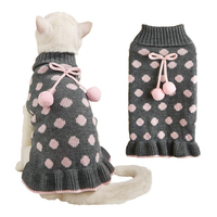 Vêtements de Noël pour animaux de compagnie, robe pour chien et chat, élégante, simple, transparente, lavable, chaude pour l'hiver, luxueuse, unie