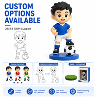 Kundenspezifisches Design OEM ODM PVC-Figur Farbige Pose Basis Fußball-Athlet Actionfigur Plastik-Jungenpuppe Sammlerstück Skulptur