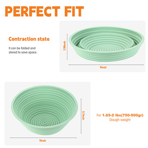 4Pcs <b>Silicone</b> Banneton Bread Proofing Baskets Round Foldable Non-Stick Dough Bowl - Product Image 3
