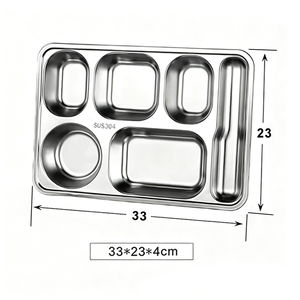 Usine chinoise de fabrication d'outils de poinçonnage, d'estampage, de moules et de matrices, assiettes compartimentées durables en acier inoxydable 304 pour <span class=keywords><strong>cantine</strong></span> 00184 - Product Image 2