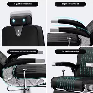 Zs Professional Hairdressing Chair Wholesale Hair Salon Hydraulic <b>Pump</b> Reclining Luxury Black Barber Chairs for Men - Product Image 3