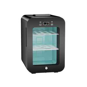 Mini Nevera con Puerta de Vidrio Transparente de 16L, Mini Refrigerador con Temperatura Ajustable por LED y Cerradura para Compartimento, Belleza - Product Image 2