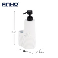 Distributeur de savon en résine rechargeable avec pompe pour lavabo de salle de bain et comptoir de cuisine