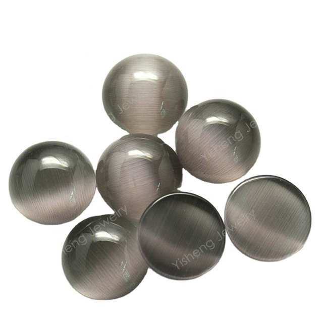 Wholesale 10mm Flat Back Cabochon Certified IGI Natural Agate Bead Black Onyx Gem Stones Cat's Eye High Quality Jewelry Making