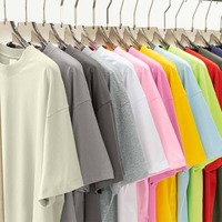 T-shirts personnalisables vintage surdimensionnés pour hommes, imprimés graphiques, sportifs, en tissu épais 300 g/m², avec poche LED