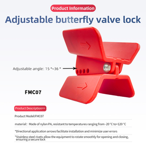 Nylon (PA) Adjustable Butterfly <strong>Valve</strong> Lock Industrial <strong>Valve</strong> <strong>Locking</strong> <strong>Device</strong> with Key Unlock High Safety for Industrial Use - Product Image 6