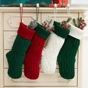 Kleur-Blok Gebreide Rode Witte Kerstboom Ornamenten Home Decor Kerstbenodigdheden Cadeau Tas Decoraties - Product Image 1